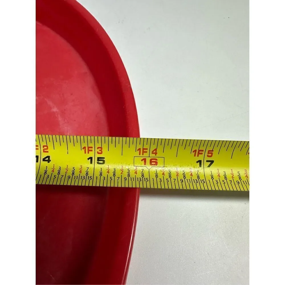 Vintage Midland MFG CO Ft. Smith Arkansas RED ROUND SERVING TRAY 16” diameter